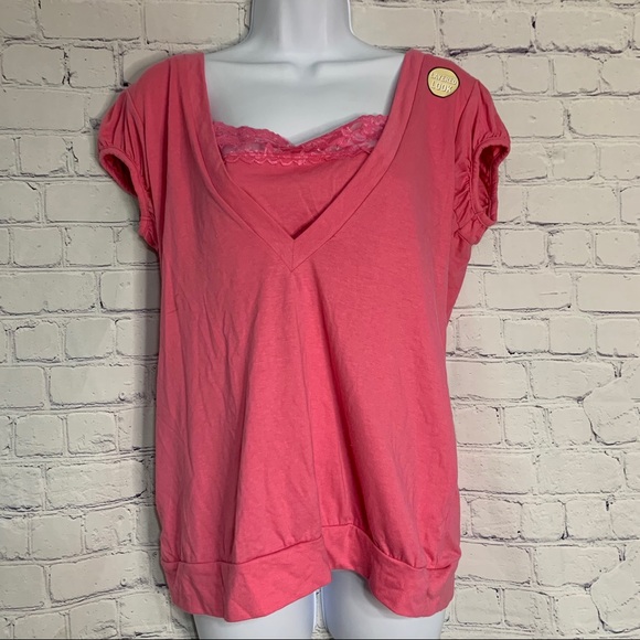 NWT Thalia Sodi Pink Layered Top Juniors Large - Picture 1 of 6